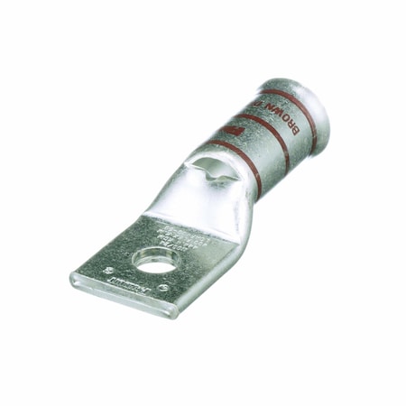 Panduit One-Hole Compression Lug, Standard Barrel, Copper, Brown LCAF400-58-6